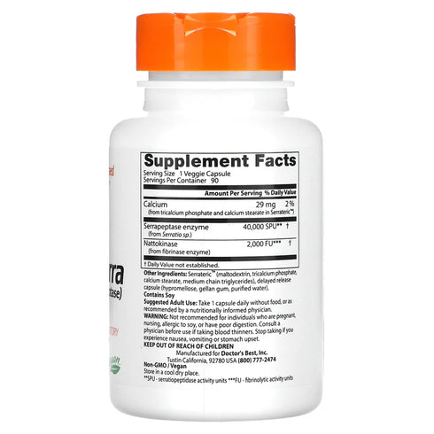 Image of Natto-Serra 90caps supplement facts